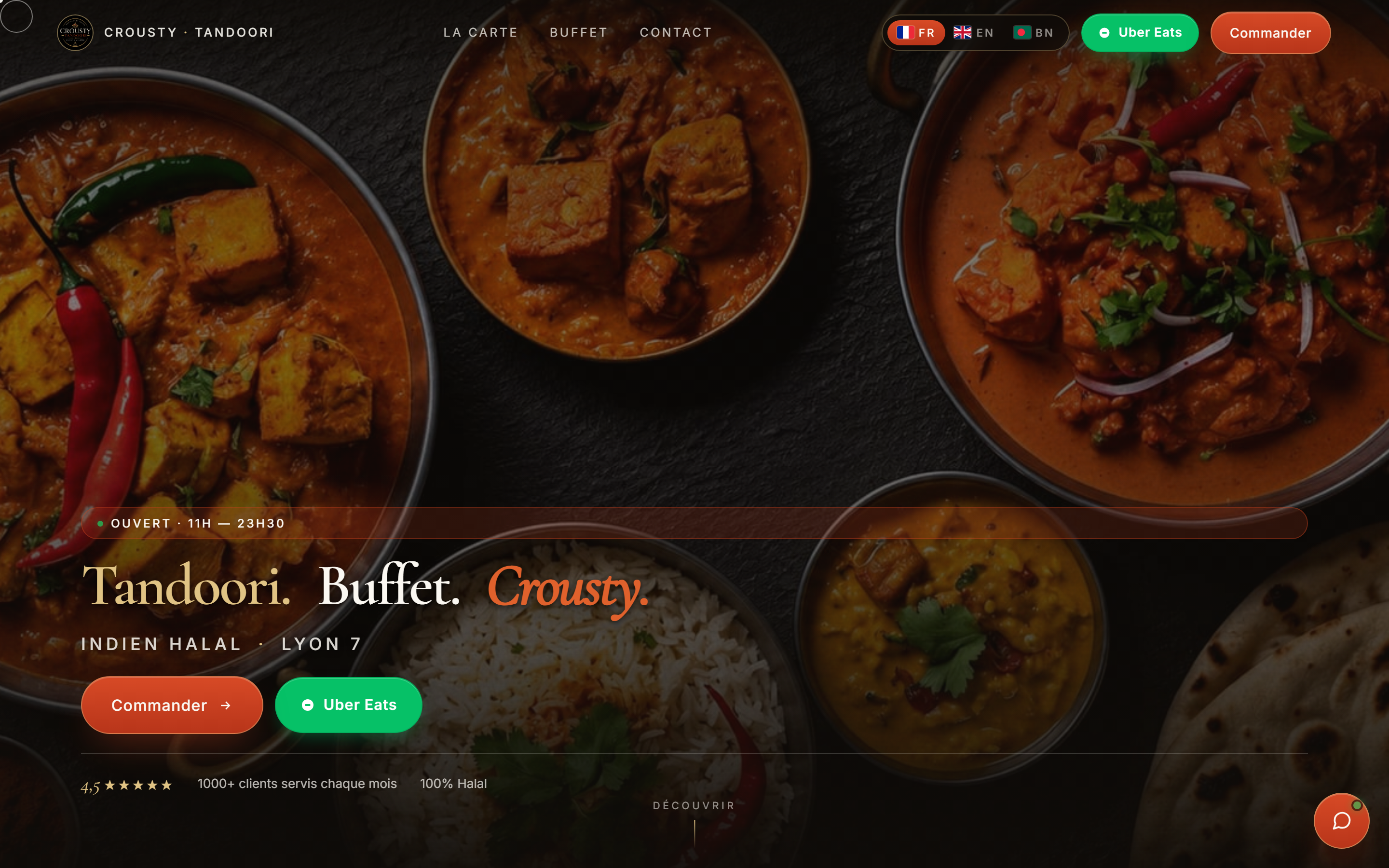 Crousty Tandoori — restaurant indien Lyon 7
